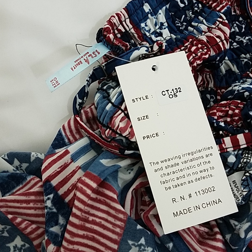 Isla Bonita Star Spangled Cover-up Dress OSFM New - Picture 8 of 8